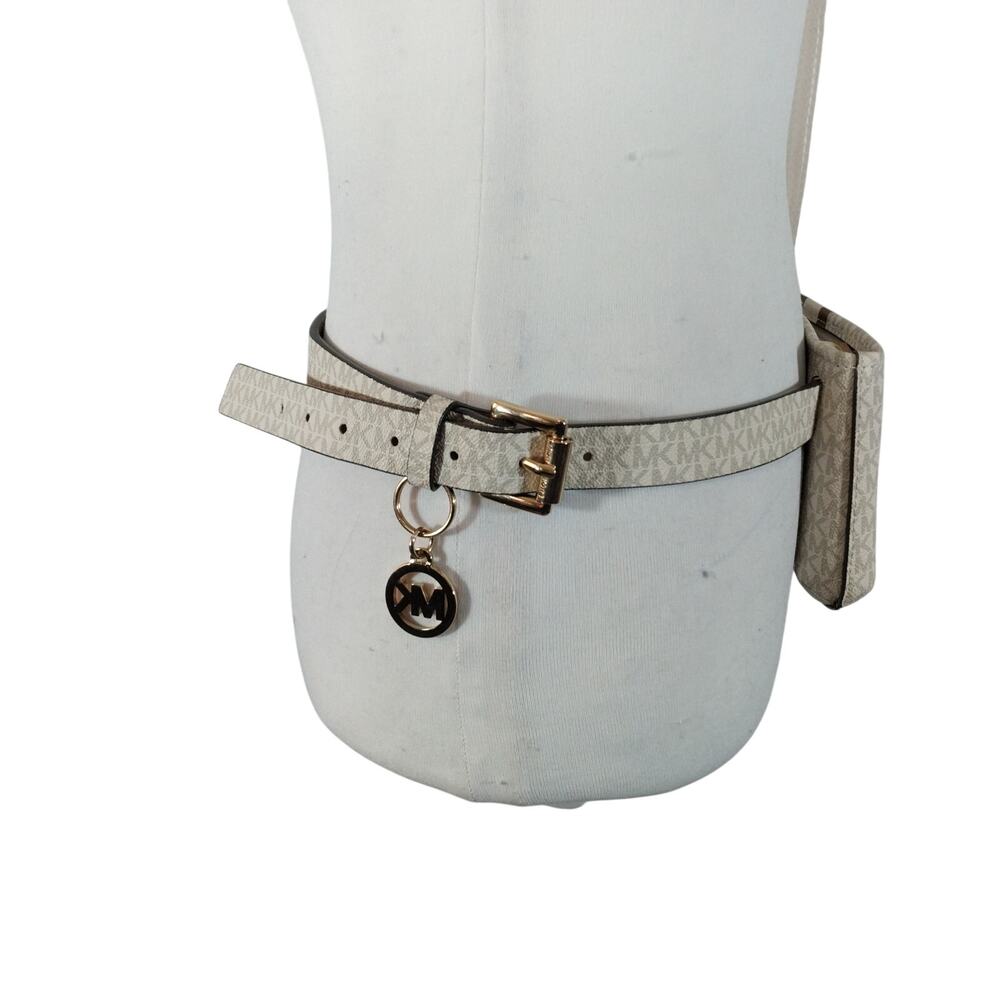 NWOT! MICHAEL KORS! WHITE, GRAY, BROWN VEGAN LEATHER HIP PACK FANNY PACK, PURSE! - Picture 5 of 10